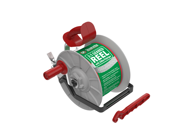 3:1 Geared Reel with 200m of Polytape with guard
